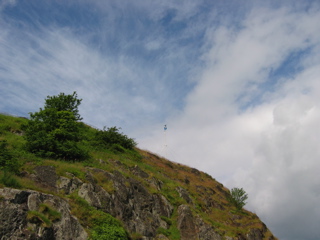 Dumbarton Castle - Flags on White Tower Crag