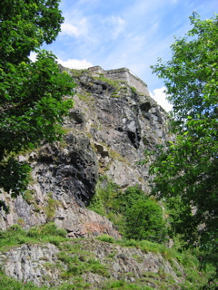 Dumbarton Castle - Looking up at Site of Crane