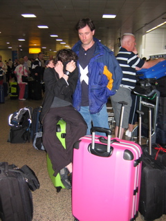 Checking in at Glasgow Airport